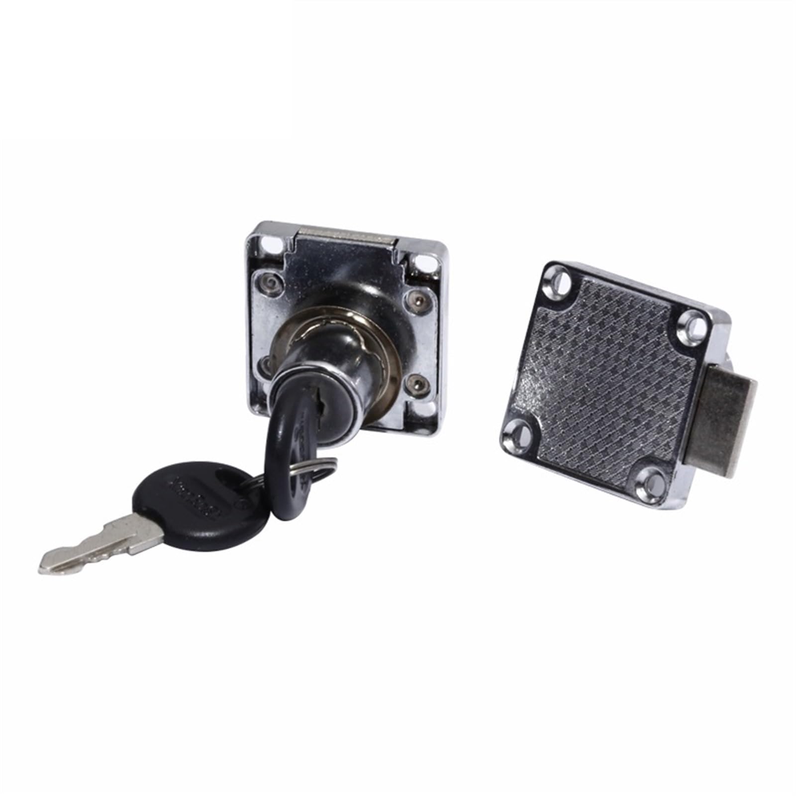138-22A zamek do szafki ze stopu aluminium, 40 x 40 mm, średnica 19 mm, klucz podobny lub inny zamek do szafy szufladowej, 1 szt. (inny klucz 32 mm)