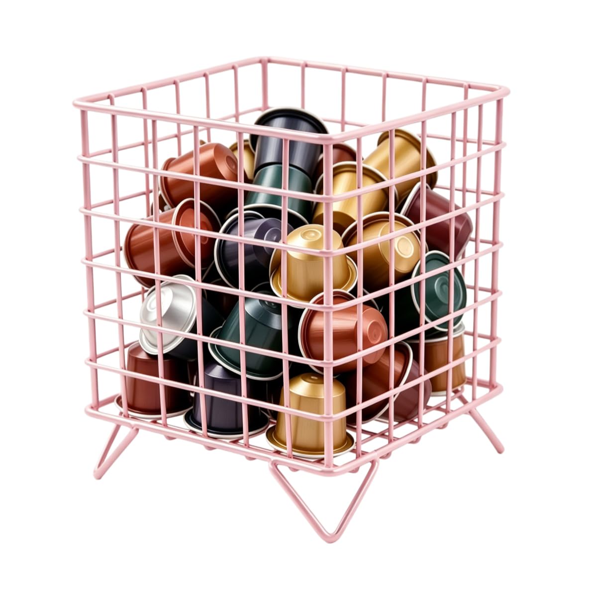 Porte-dosettes de café en métal panier de rangement grande capacité accessoires station café