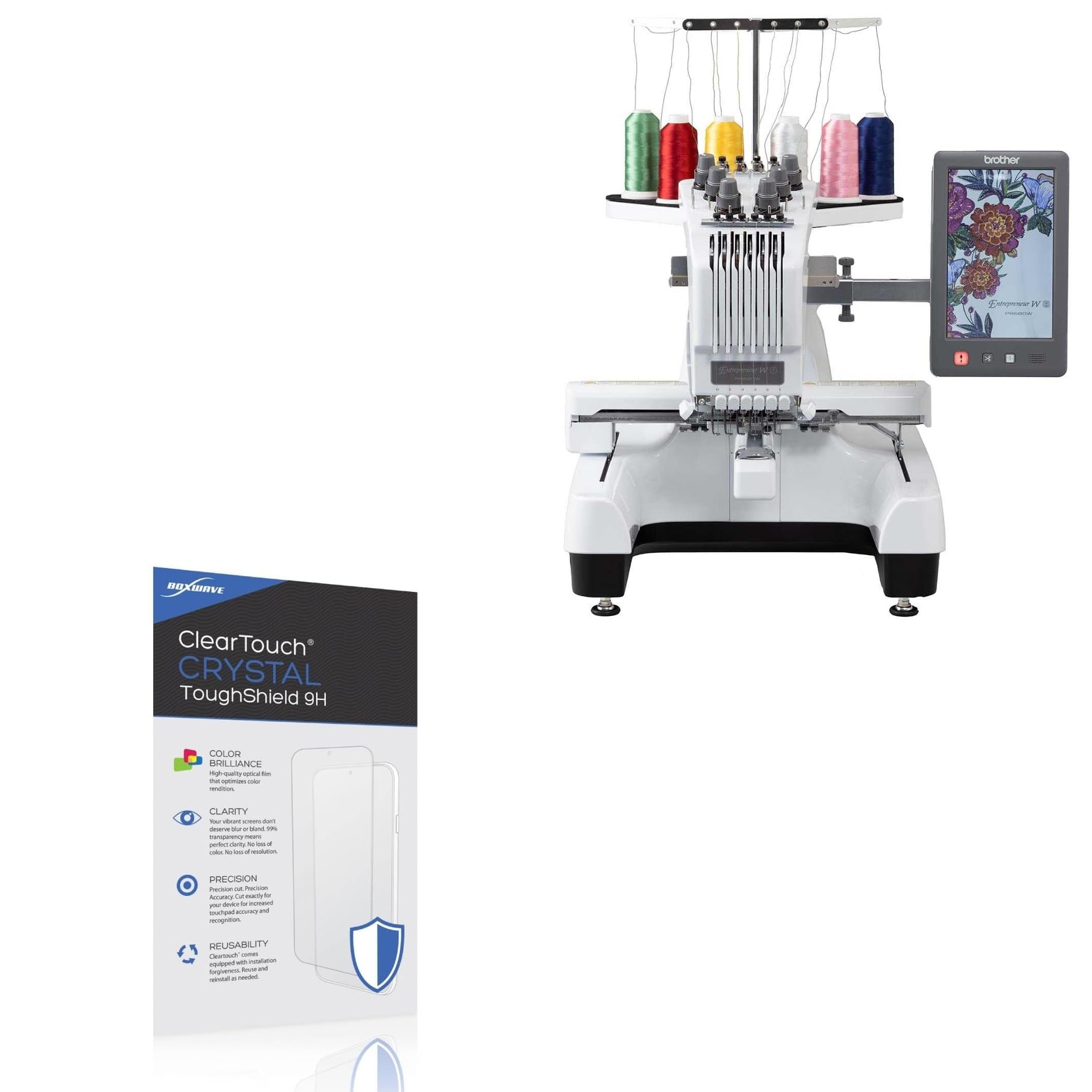 BoxWave Screen Protector Compatible with Brother Entrepreneur W PR680W - ClearTouch Crystal ToughShield 9H (2-Pack), Clear 9H Tough Flexible Film Screen Protector