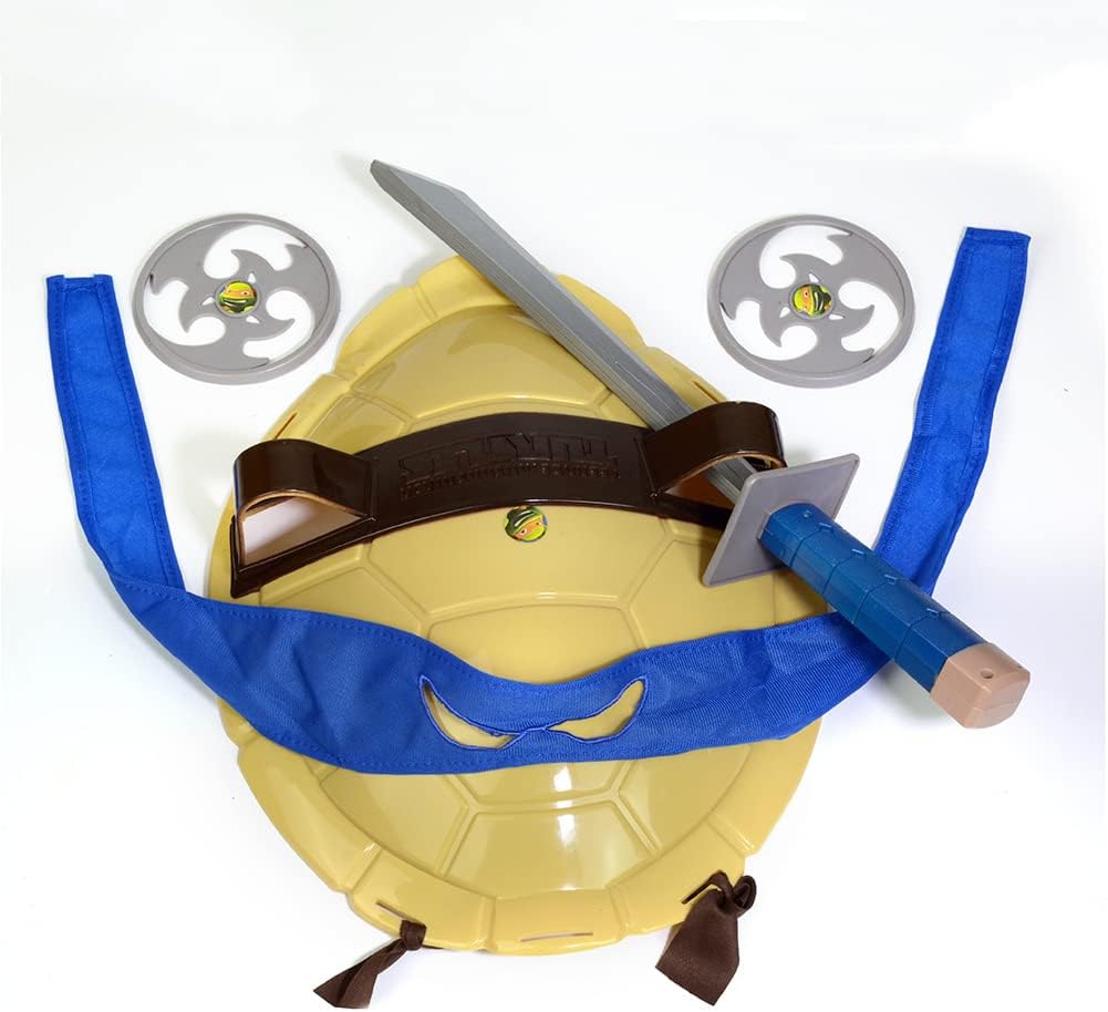 Turtle Shell for Kids Cosplay Halloween Cartoon Ninja Costume Party, Super Hero Cosplay Costume (Blue) - Image 3