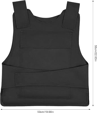 Stab Proof Vest, 50 * 58cm Adjustable shoulder straps and waist straps, Armour Vest with removable inner, Pockets and Gloves, Protection Level: 24 Joules of Kinetic Energy