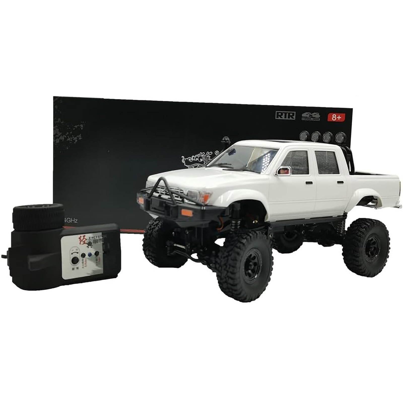 C64-1 1/16 Scale RC Pickup Truck, 4WD Off-Road Crawler z pełną kontrolą proporcjonalną, 2 baterie, pilot 2,4 GHz, samochód RC dla dorosłych,Red