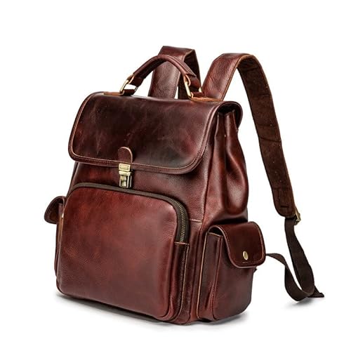 YQBUER Retro Backpack Backpack Women's College Style Large-Capacity Travel Men's Bag Computer Bag (Color : B, Size : 33 * 30 * 14cm)