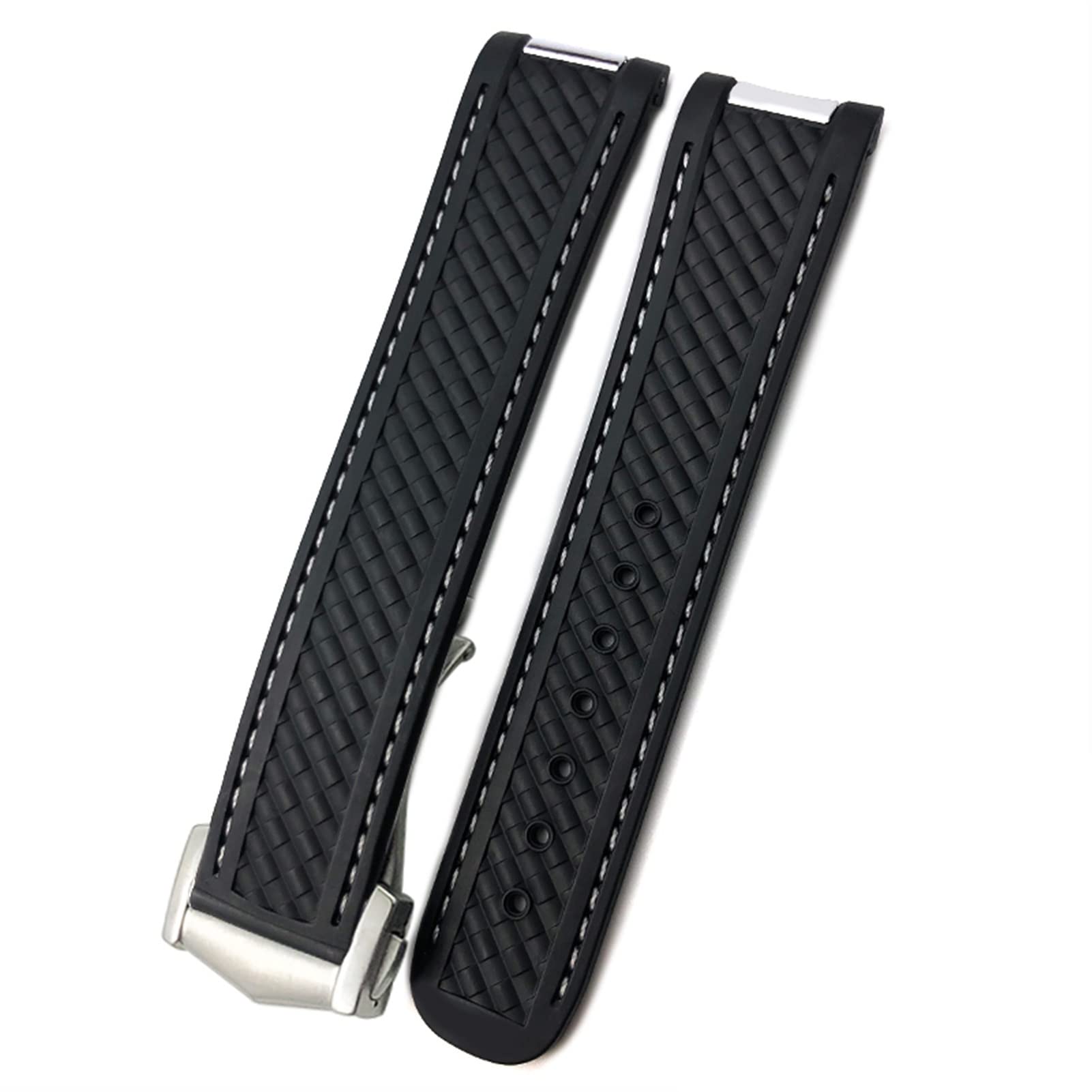 EPANO Uhrenarmband für Omega Seamaster Aqua Terra AT150 8900 Uhrenarmband, Faltschließe, 20 mm, Gummi-Silikon-Armbänder