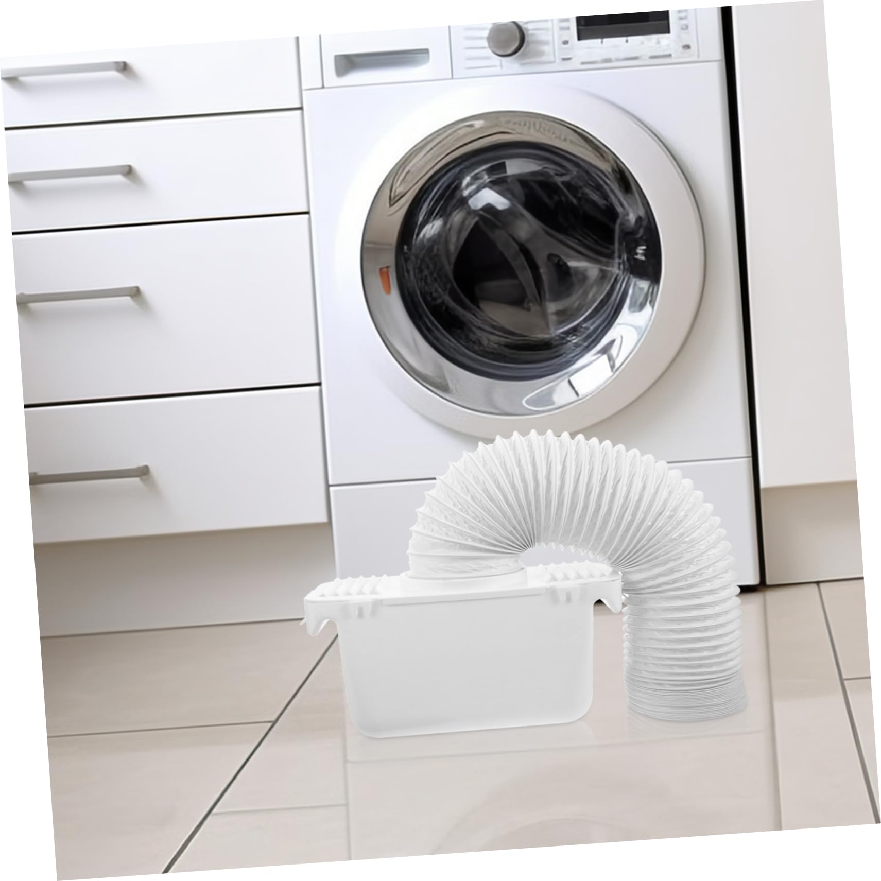TEHAUX Kit de Conector de Ventilación Accesorio de Plástico Blanco para Secadora de Ropa y Filtro Recolección de Pelusas para Secadoras de Cilindro