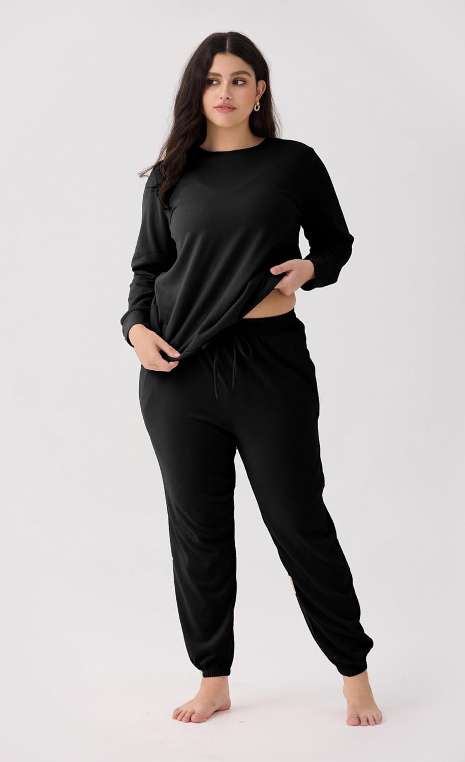 CARCOS Plus Size 2 Piece Outfits for Women Tie Dye Fall Sets for Womens Winter Lounge Set Track Suits Jogger Sets XL-5XL