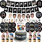 106 Pcs Friends Themed Party Decorations Friends Party Decorations Include Happy Birthday Banners, Friends Banner, Latex Balloons, Cake Topper Friends Tv Show Party Decorations for Fans