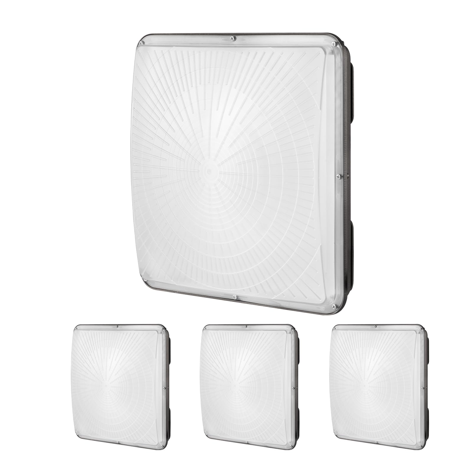 VEVOR 4er-Set LED-Überdachungsleuchten, 150 W, 16500 LM, 5000 K Tageslicht, industrielle Deckenlampe für Außenbereich, 315 x 315 mm, für Tankstelle, Lager, Garage, Straße, Geschäft, IP65