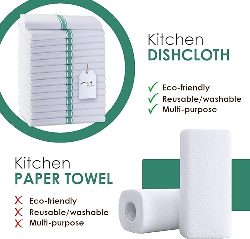 Miniatura 2 de Avalon - Juego de 15 paños de cocina de lino suave y absorbente, 15 x 25 pulgadas, 100 % algodón, toallas de cocina, paños de cocina, paños de