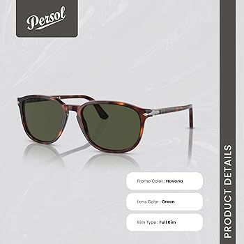 Amazon.com: Persol PO3019S 24/31 52MM Havana/Crystal Lens Green