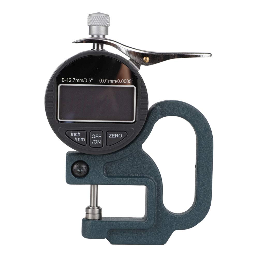 Zunate Misuratore di spessore digitale, Tester per misuratore di spessore elettronico 0-12,7 mm, Micrometro digitale per spessore 0,01 mm per pelle, strumenti di misurazione e progettazione