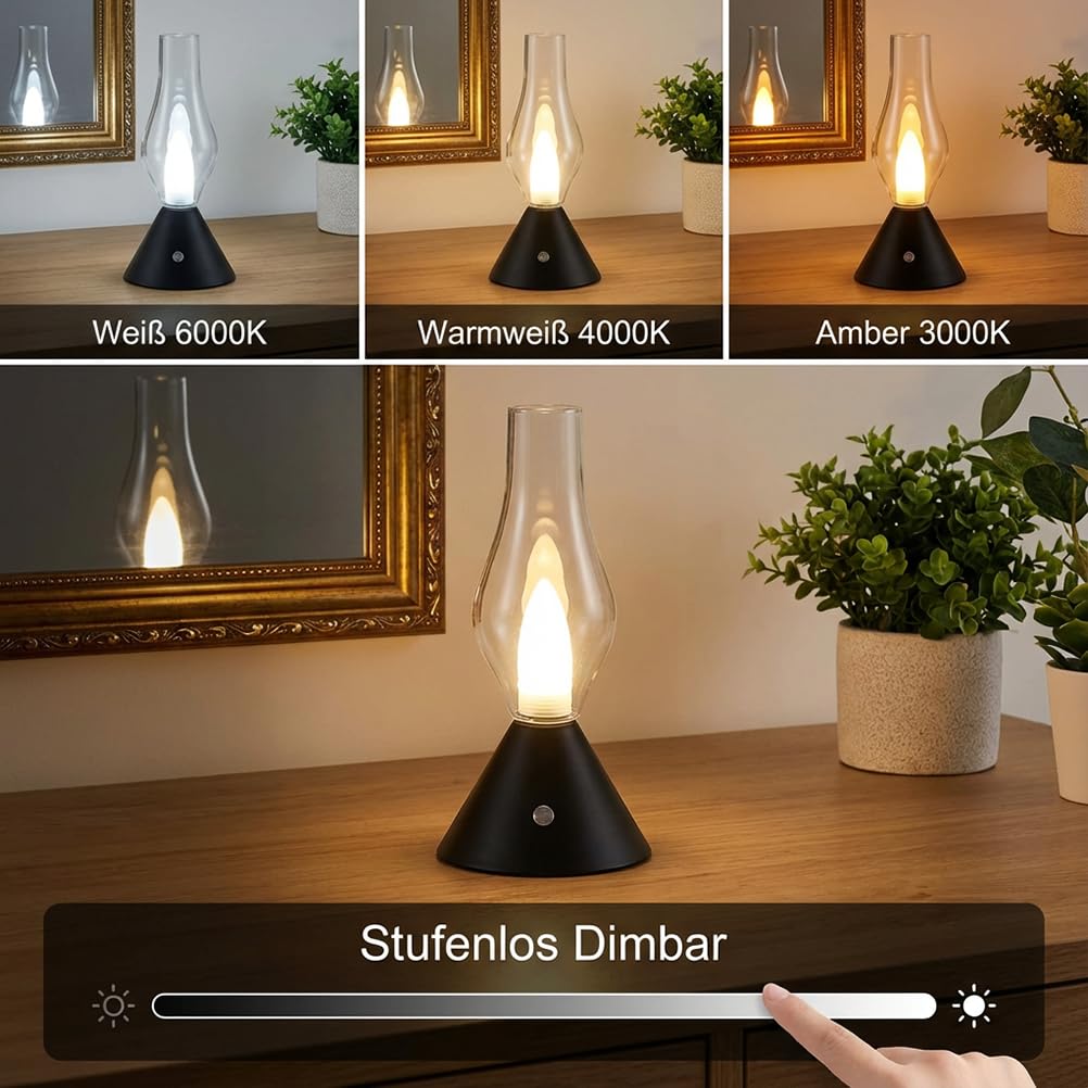 Moderne Akku Tischlampe LED Kabellose USB Aufladbar Tischleuchte