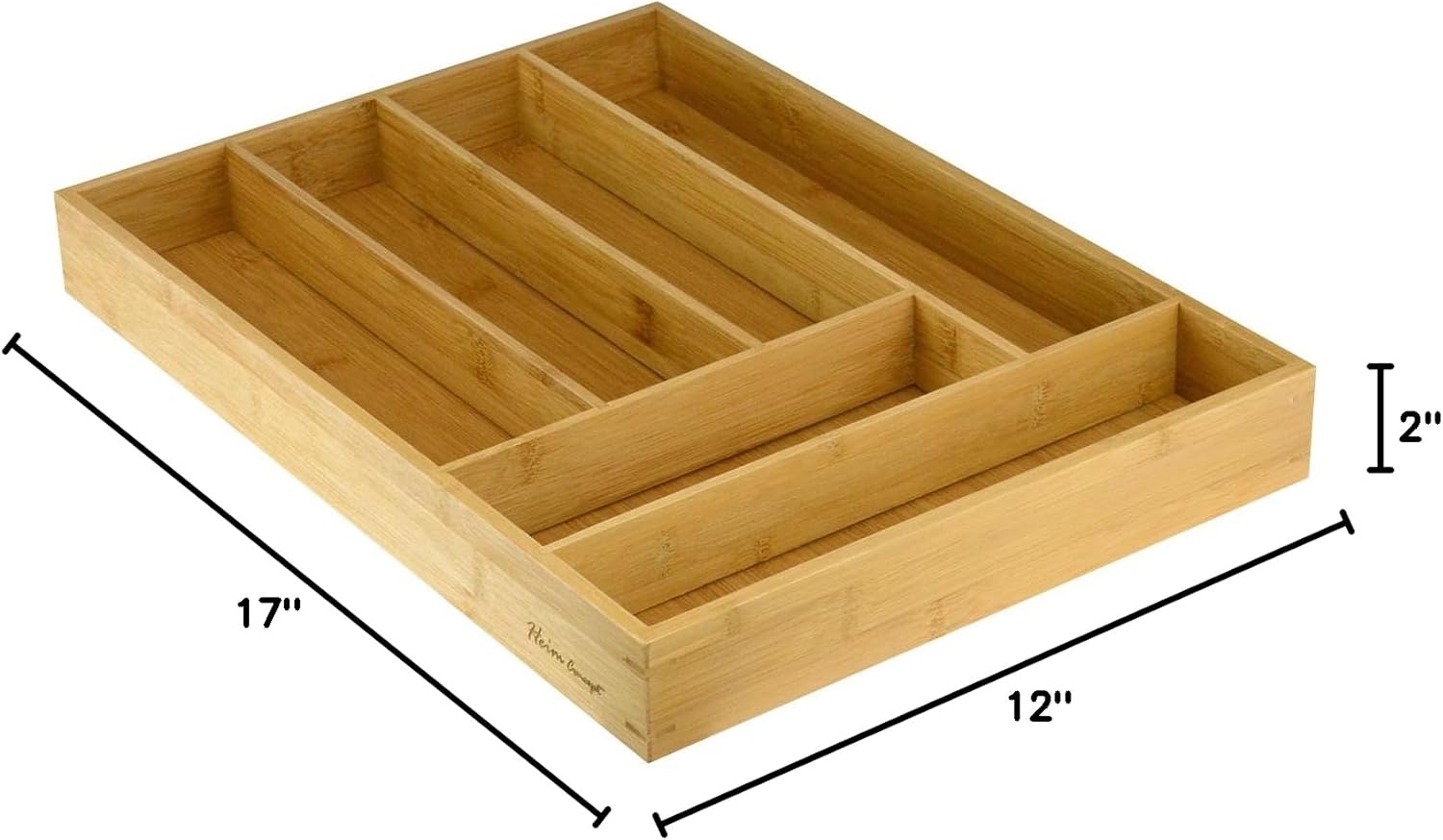 Heim Concept Drawer Organizer Bamboo Cutlery Tray Silverware Organizer/Utensil Holder, Drawer Dividers Organizer for Silverware, Flatware, Knives in Kitchen