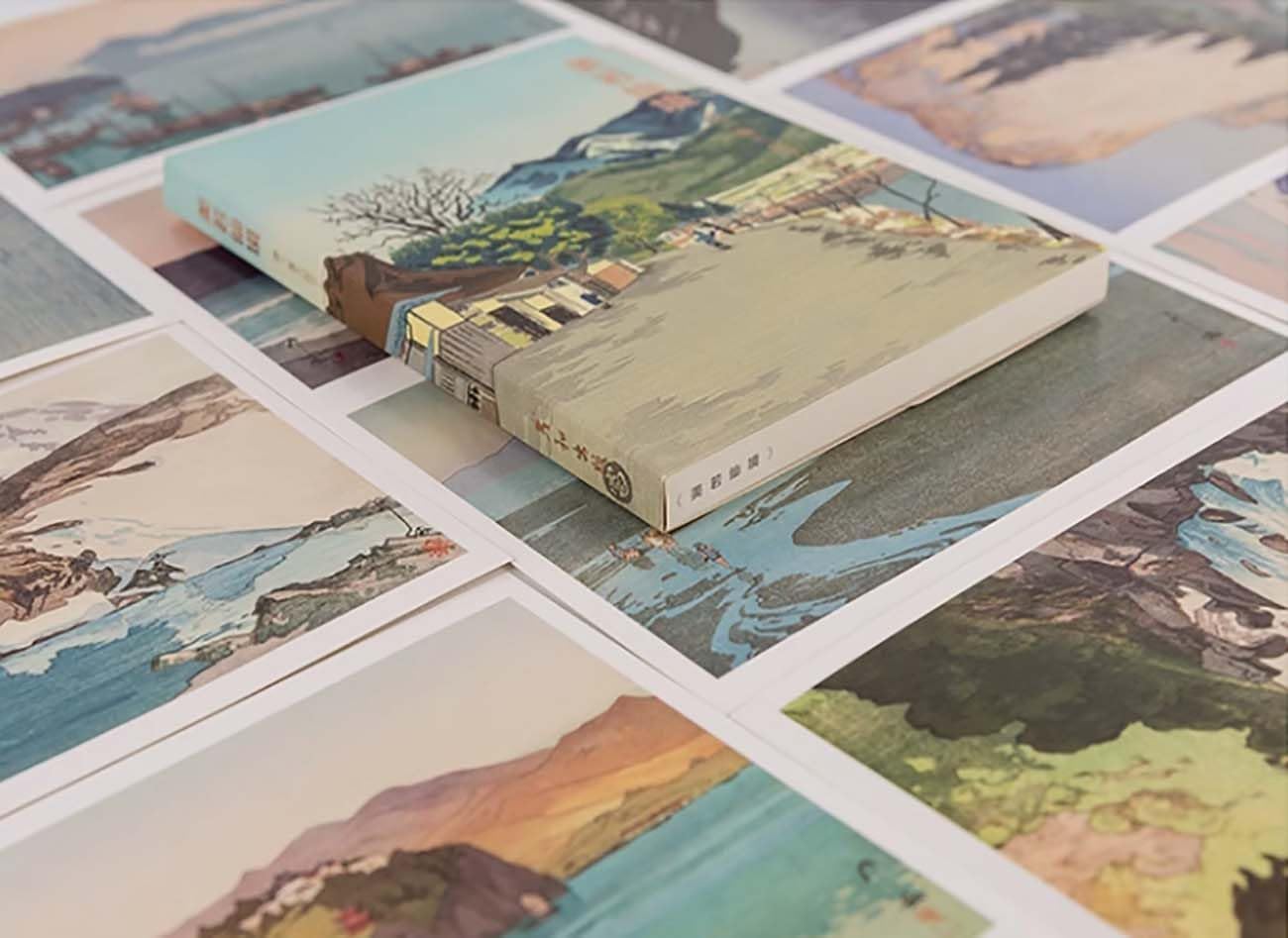 TONGTONG 24 PCS 1 Set Japanese Landscape Postcards Set Literary Greeting Cards Blessing Message Card Postcard-Boxed (Japanese Painting)