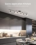 Bojim 6 Light LED Track Lighting Kit, Ceiling Spot Lighting with Adjustable Light Heads & Foldable Light Arms, Matte Black Kitchen Track Lighting, GU10 Bulbs Not Included