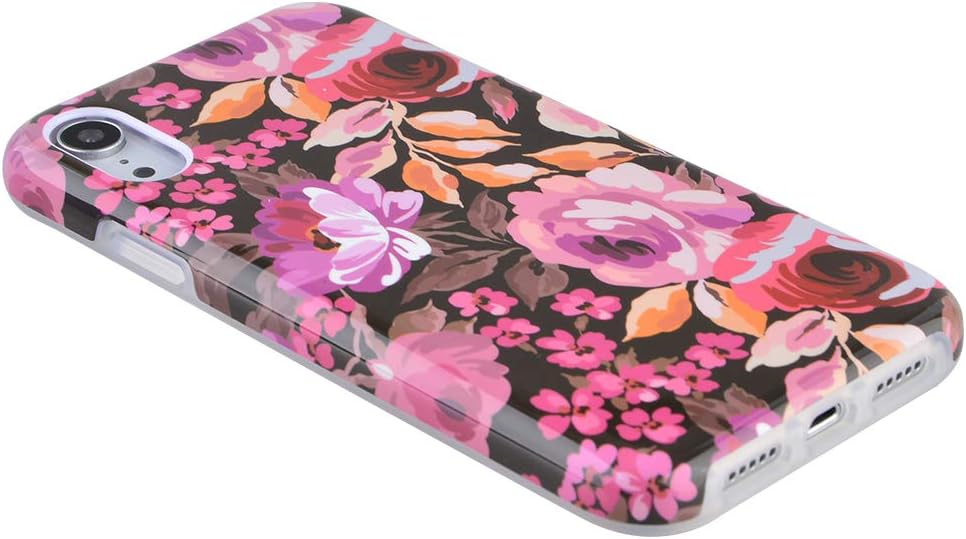 Dimaka Case for iPhone XR,Dual Layer Cute Floral Leef Flowers Design for Girls,Hybrid Shockproof Hard PC Soft TPU High Impact Protective Case for iPhone XR(100, iPhone XR)