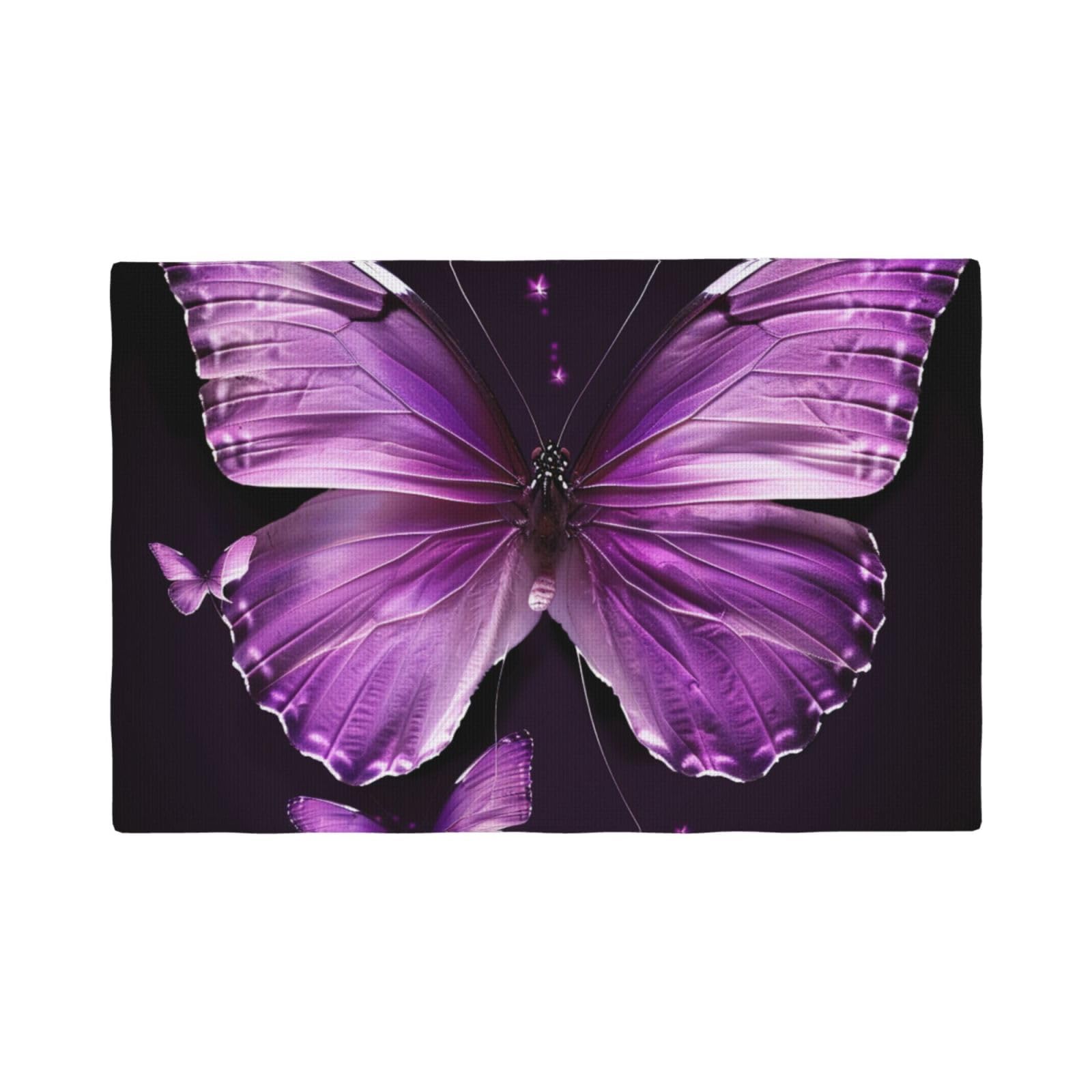 Set de table antidérapant violet 45x30 cm lot de 6 napperons lin