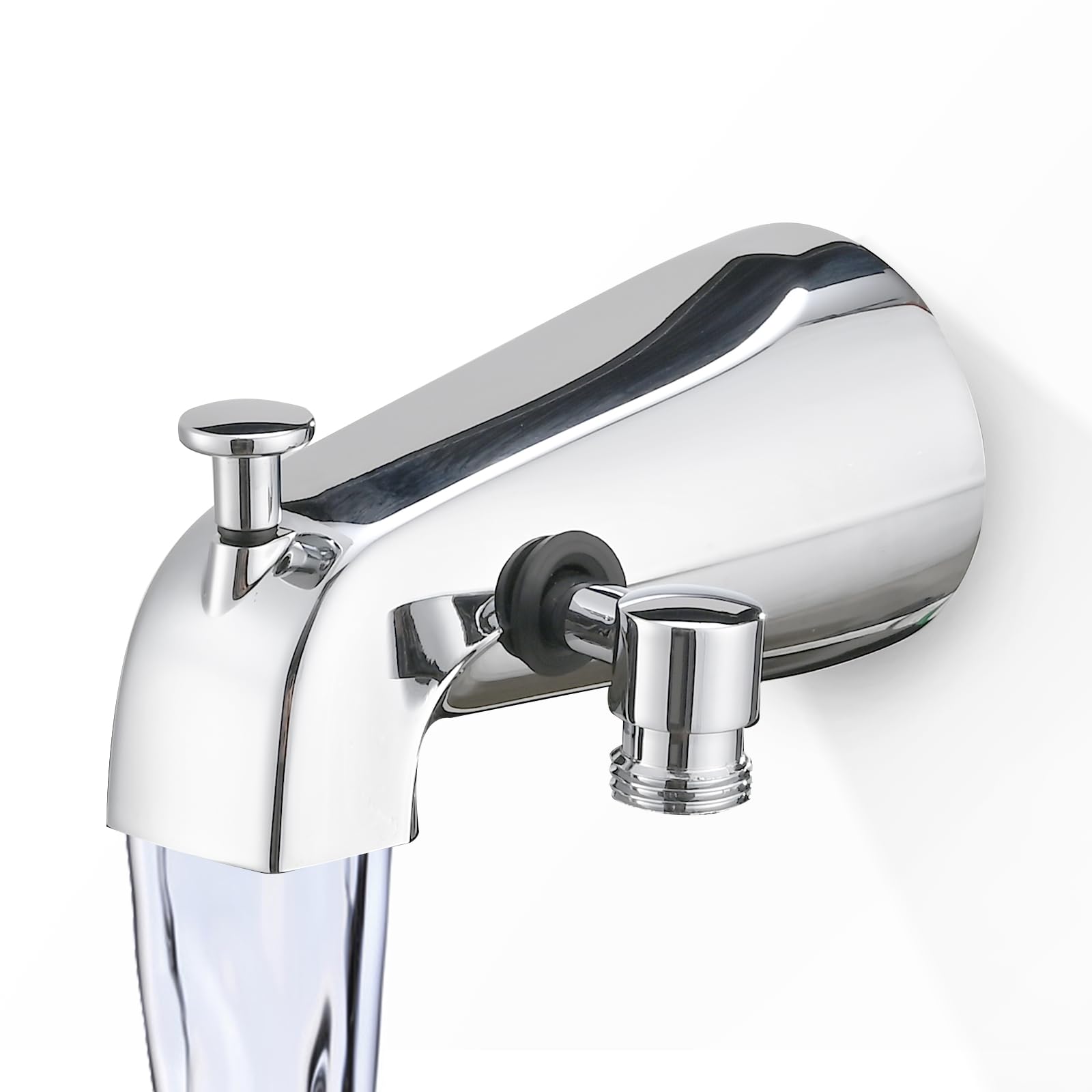 Beccuccio per vasca in metallo con deviatore cromato, adatto a tubi filettati da 1/2" o 3/4", rubinetto per vasca da bagno con deviatore doccia per un comodo controllo dell'acqua