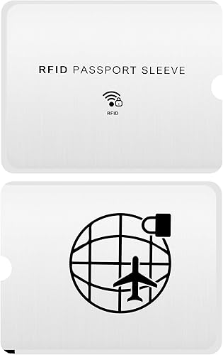 Miniatura 5 de CM Funda unisex para adultos con bloqueo RFID para pasaporte, funda para tarjeta de crédito para prevención de robo de identidad, 12 fundas para