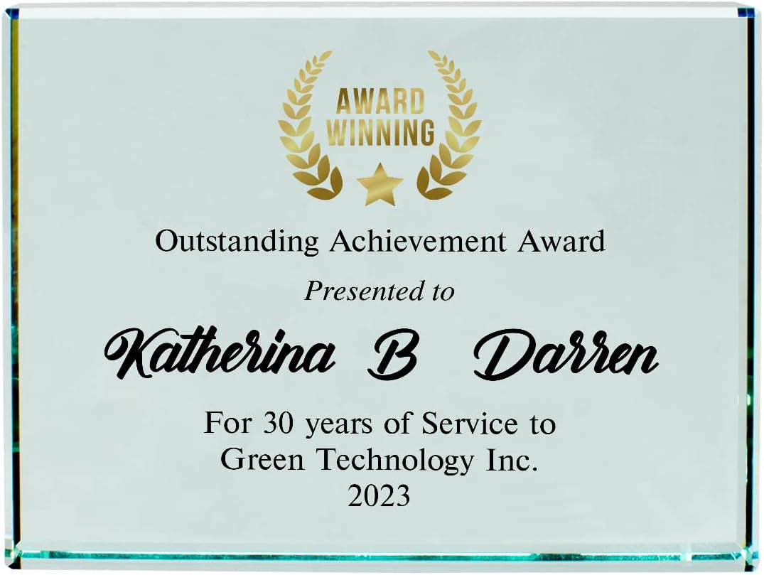 Customized Crystal Paperweights Offered in Variety of Sizes and Shapes Personalized with your Text and Logo. Great for Corporate Award School and Sports Recognition and Retirement (4 x 3" Rectangle)