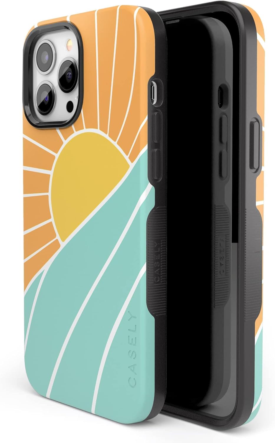 Casely iPhone 13 Pro Max Case | Waves & Rays | Sunshine | Bold Protective Design | Compatible with MagSafe