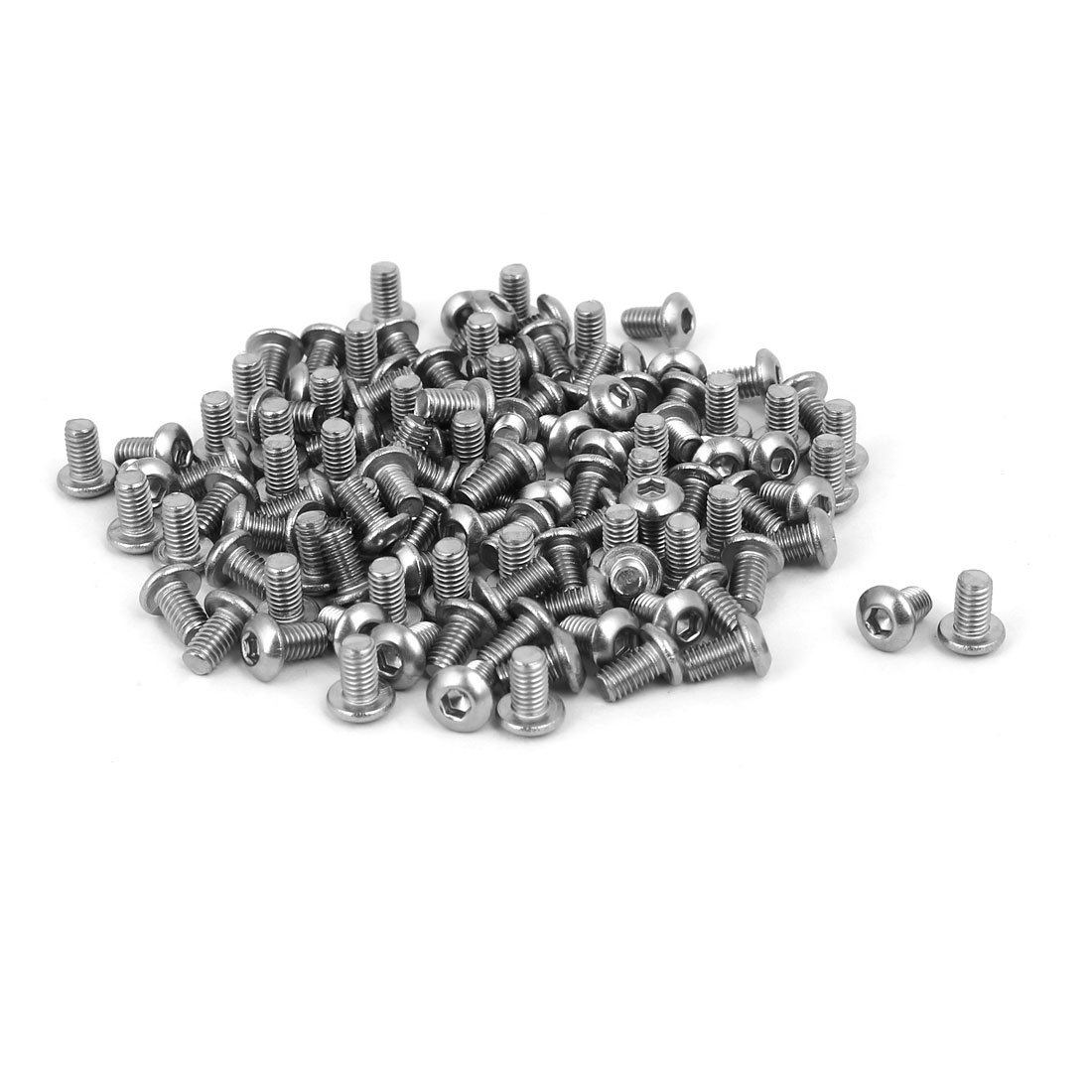 Sourcingmap M3 x 5mm 304 Stainless Steel Button Head Hex Socket Cap Screws Fastener 120PCS