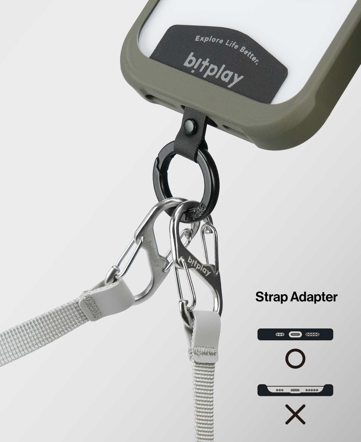 bitplay Glow Scrunchie Reflektierende Handygurte, verstellbares Umhängeband für Mobiltelefone mit Handy-Halteband, Diebstahlschutz