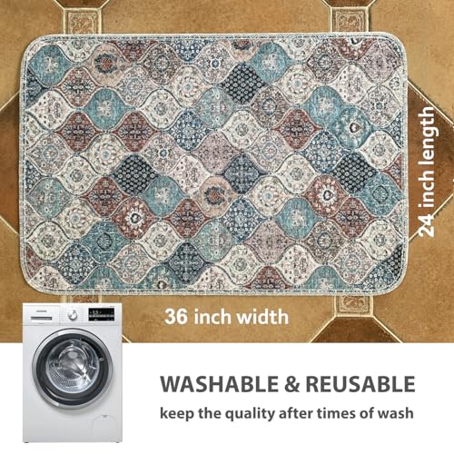 Image of nunubaby 4PACK Washable Pee Pads for Dogs, Stylish, Non-Slip and Leak-Proof Pee Pads. Reusable Potty Pads for Dogs for Crates and Floors.(Dark Red /Multi,24 inch x36 inch )