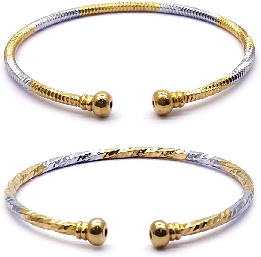 Silver and Gold Base Metal gold-plated Stylish Adjustable Bracelet for Girls and Women (Combo of 2)