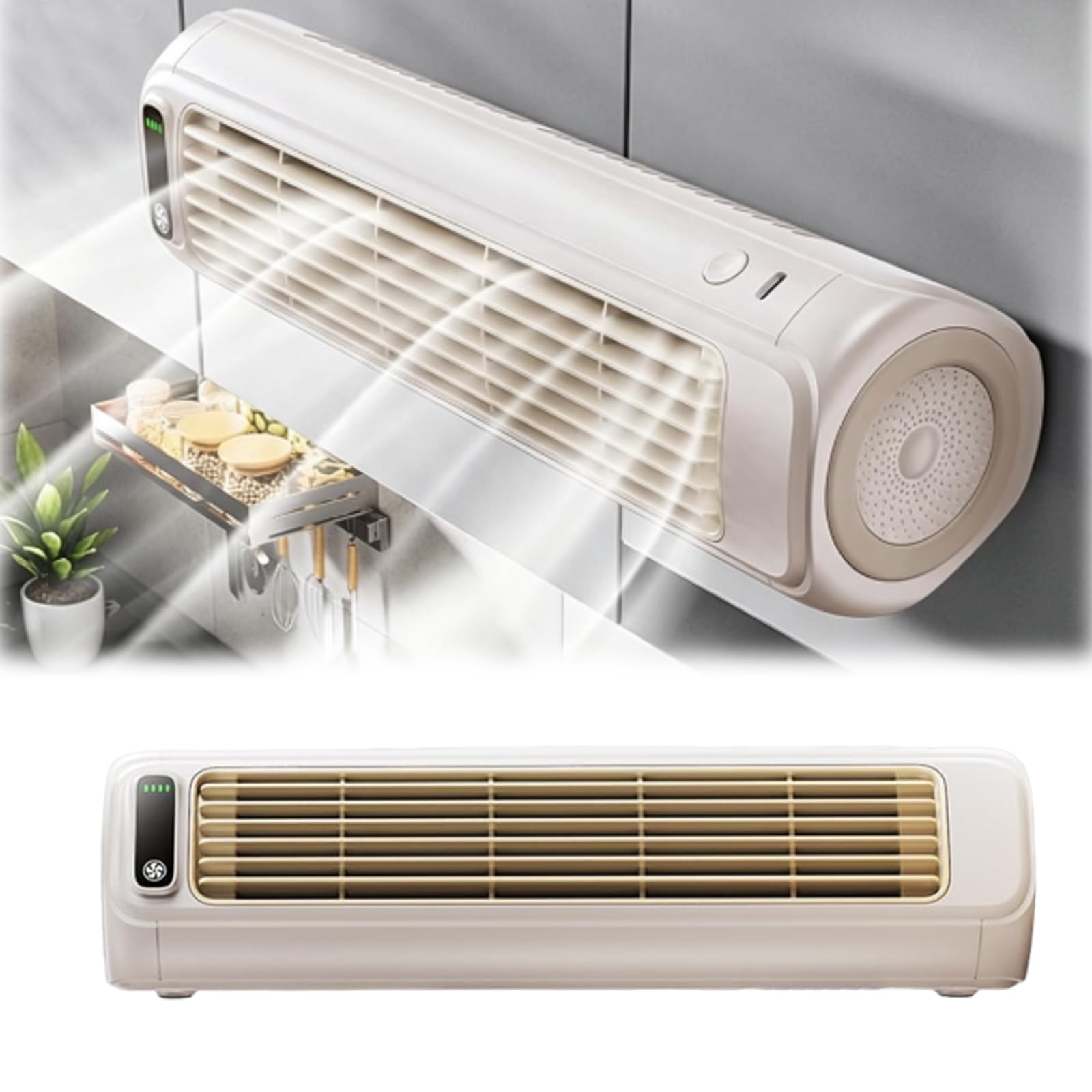 Ventilatore da scrivania portatile ricaricabile USB silenzioso con adesivi da parete senza fori per casa ufficio