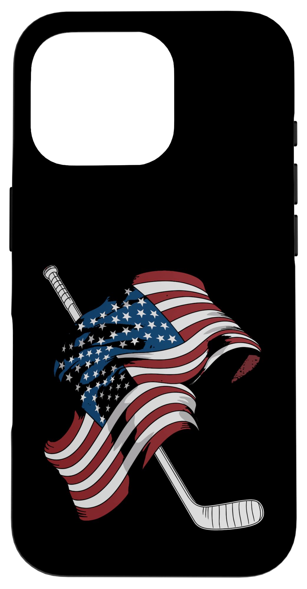 USA Flag Made of Hockey Sticks Case for iPhone 16 Pro