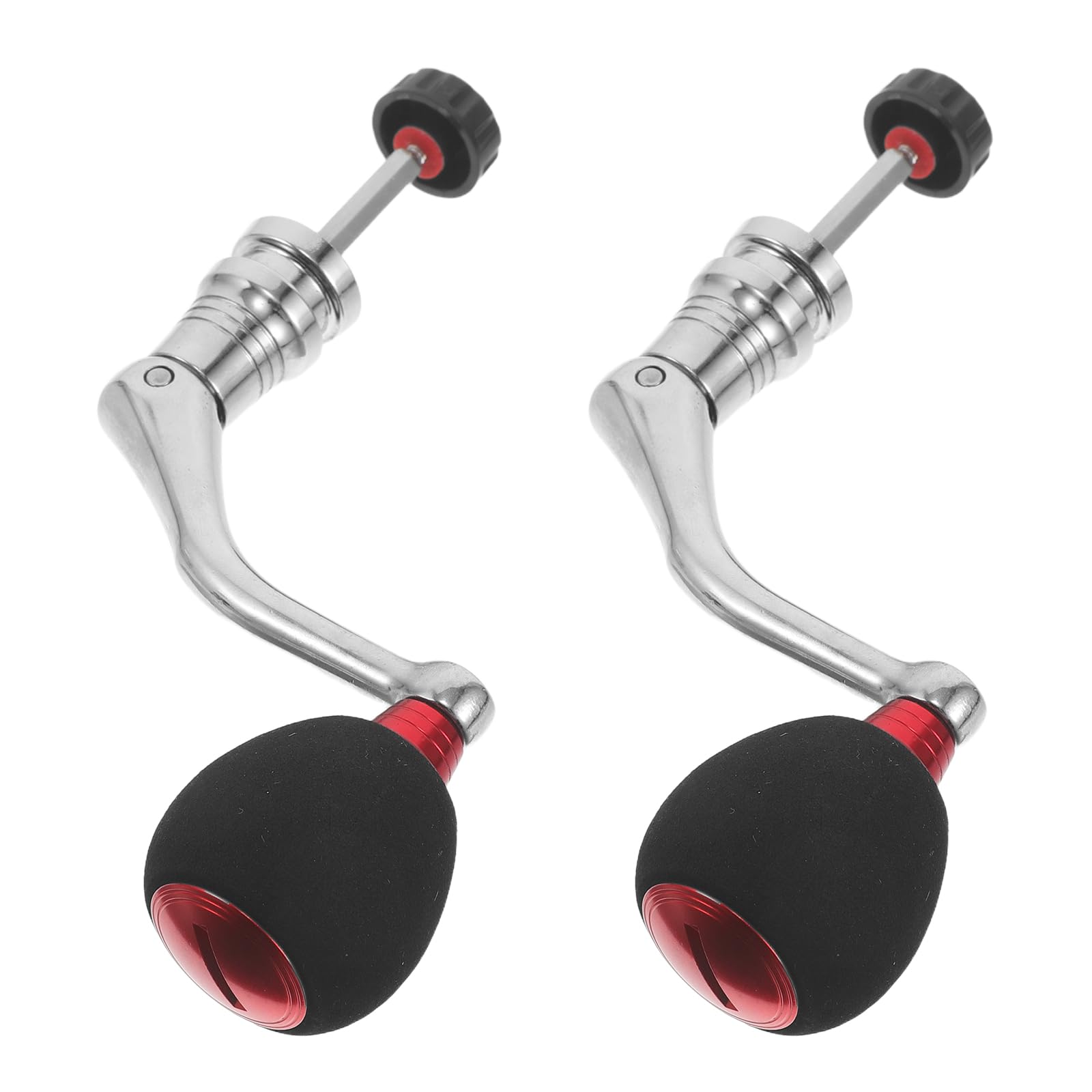 NOLITOY Mango de Manivela para Carrete de Pesca 2000-3000 Metal Rojo Mediano con Empuñadura Eva 2 Piezas Repuesto para Carretes Giratorios Uso Deportivo Pesca al Aire Libre