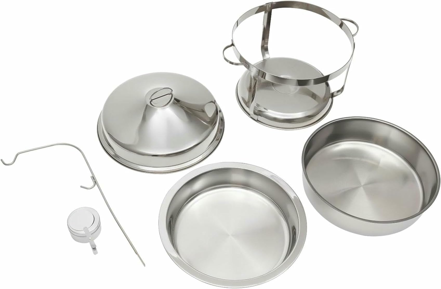 Juego de platos de acero inoxidable con tapa, calentador de alimentos redondo portátil para catering, fiestas, restaurantes, color dorado