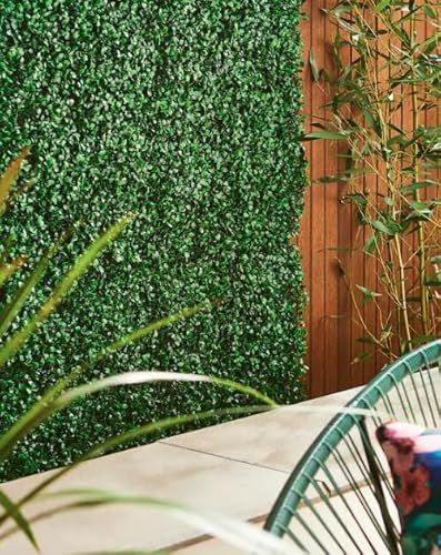 garden mile Panel de protección de boj de 60 x 40 cm, realista, de imitación de topiario para exteriores, jardín, valla, cobertizo, balcón, cubierta decorativa para interiores