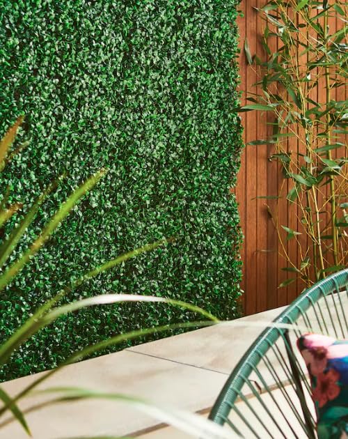 garden mile Panel de protección de boj de 60 x 40 cm, realista, de imitación de topiario para exteriores, jardín, valla, cobertizo, balcón, cubierta decorativa para interiores