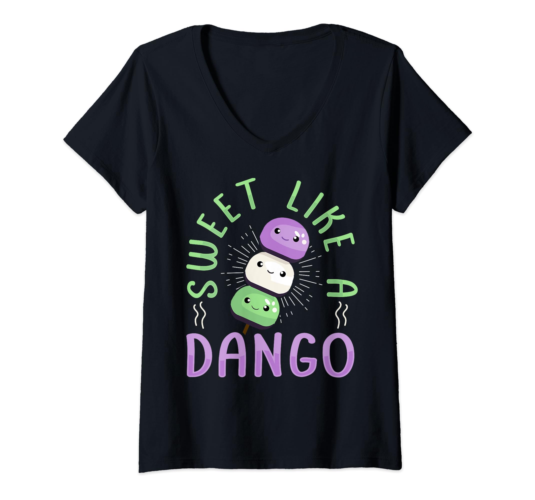 Dango Japanese Kawaii Food DesignSweet like a Dango Design for a Dango Lover V-Neck T-Shirt