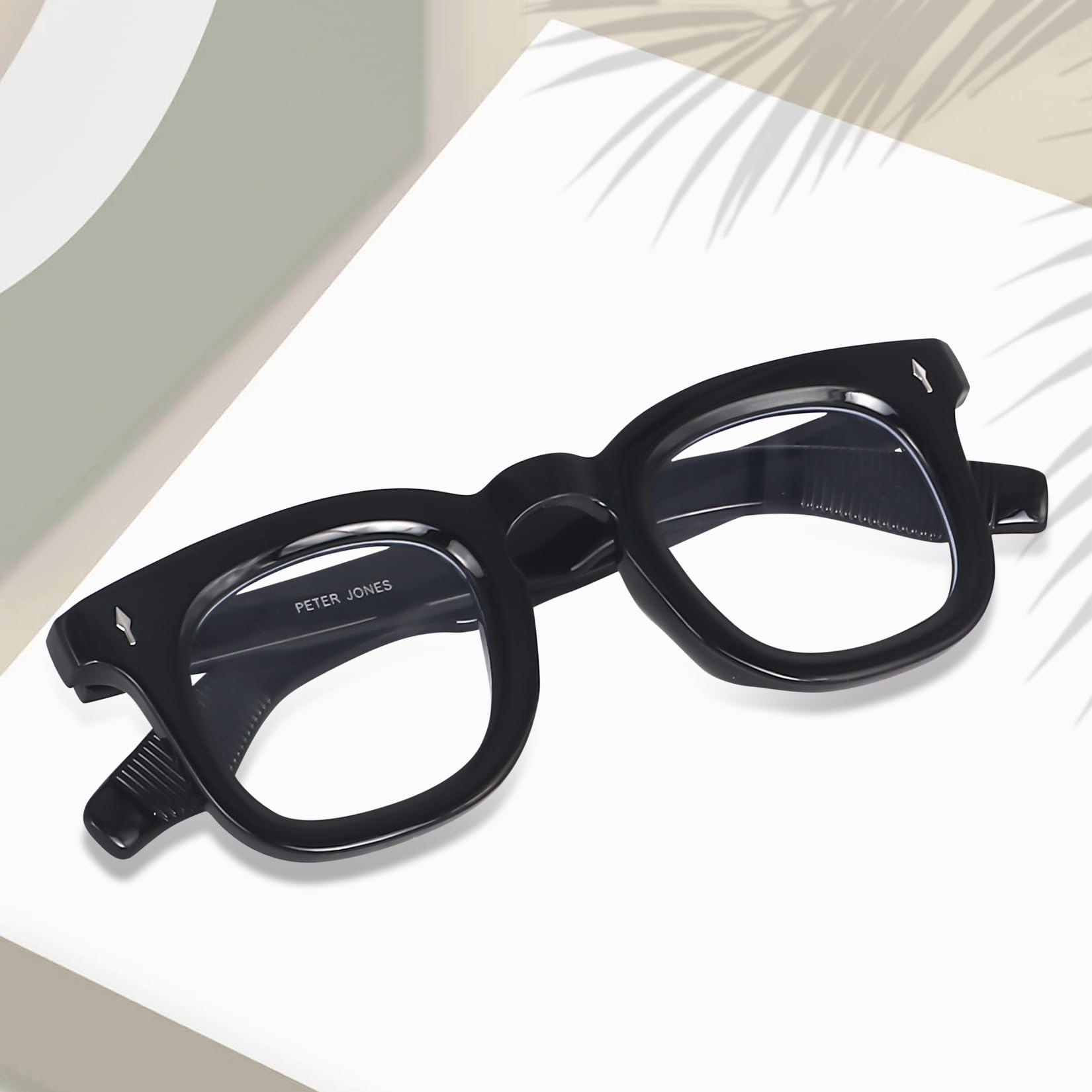 Peter Jones I Zero Power Blue Cut Computer Glasses I Gaming Glasses I UV Protected & Blocks Harmful Rays I Black Color I Men & Women I Medium/Large Square 3819FB - Image 2 thumbnail