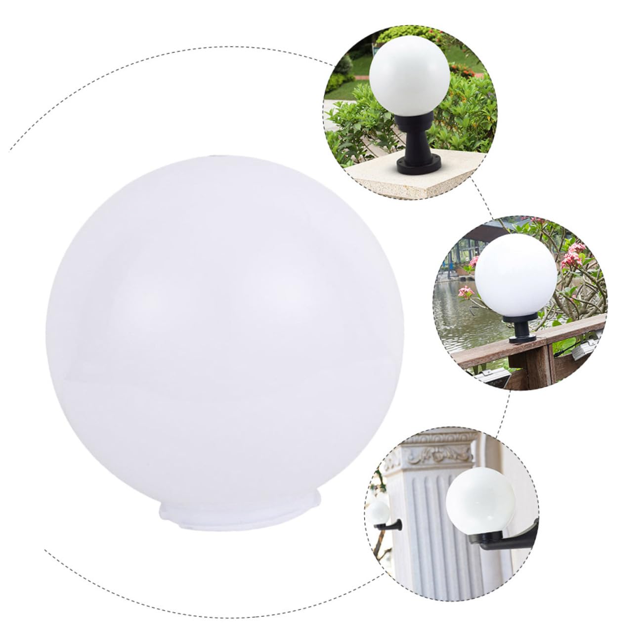 Garneck Paralume Sferico in Acrilico 12 Pollici per Esterni Copertura Antiurto per Lampioni e Applique da Parete Protezione Lampadina Patio