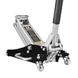 Torin TAM815016L Hydraulic Low Profile Aluminum and Steel Racing Floor Jack with Dual Piston Quick Lift Pump, 1.5 Ton (3,000 lb) Capacity, Black