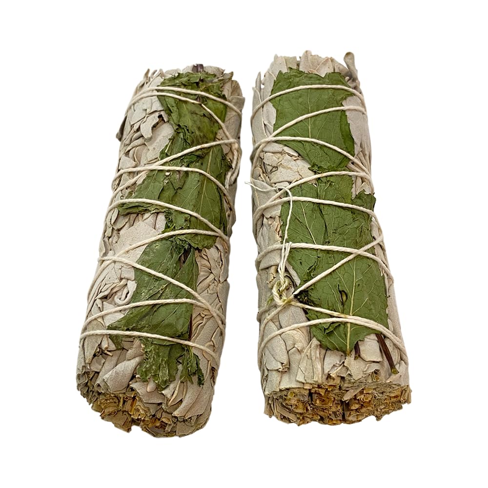 VIE Smudge Stick, White Sage and Peppermint, 4", Pack of 2