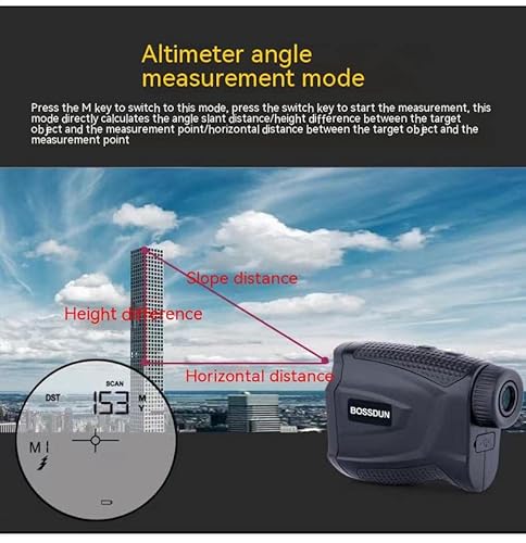 Laser Golf/Hunting Rangefinder, 7X Magnification, Clear View, 650/1500 Yard Laser Rangefinder, Light Weight, Tilt Function (Black) #TOP5