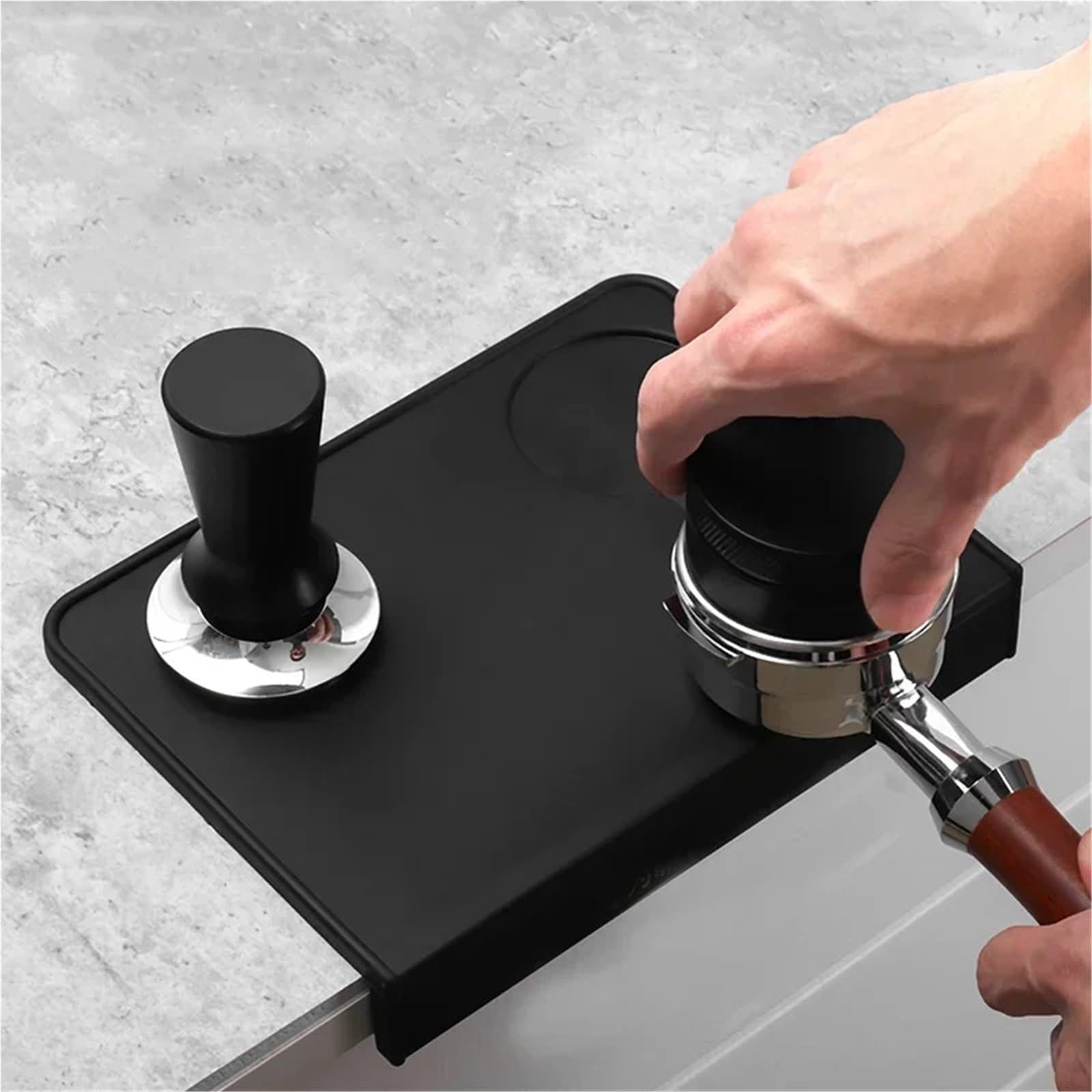 2 alfombrillas antideslizantes for café, herramientas de apisonamiento for barista, soporte for espresso, almohadilla esquina(Style A)