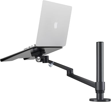 ThingyClub  Adjustable Aluminium Universal Single Laptop Notebook or Tablet Desk Mount Arm Stand Bracket with Tilt and Swivel