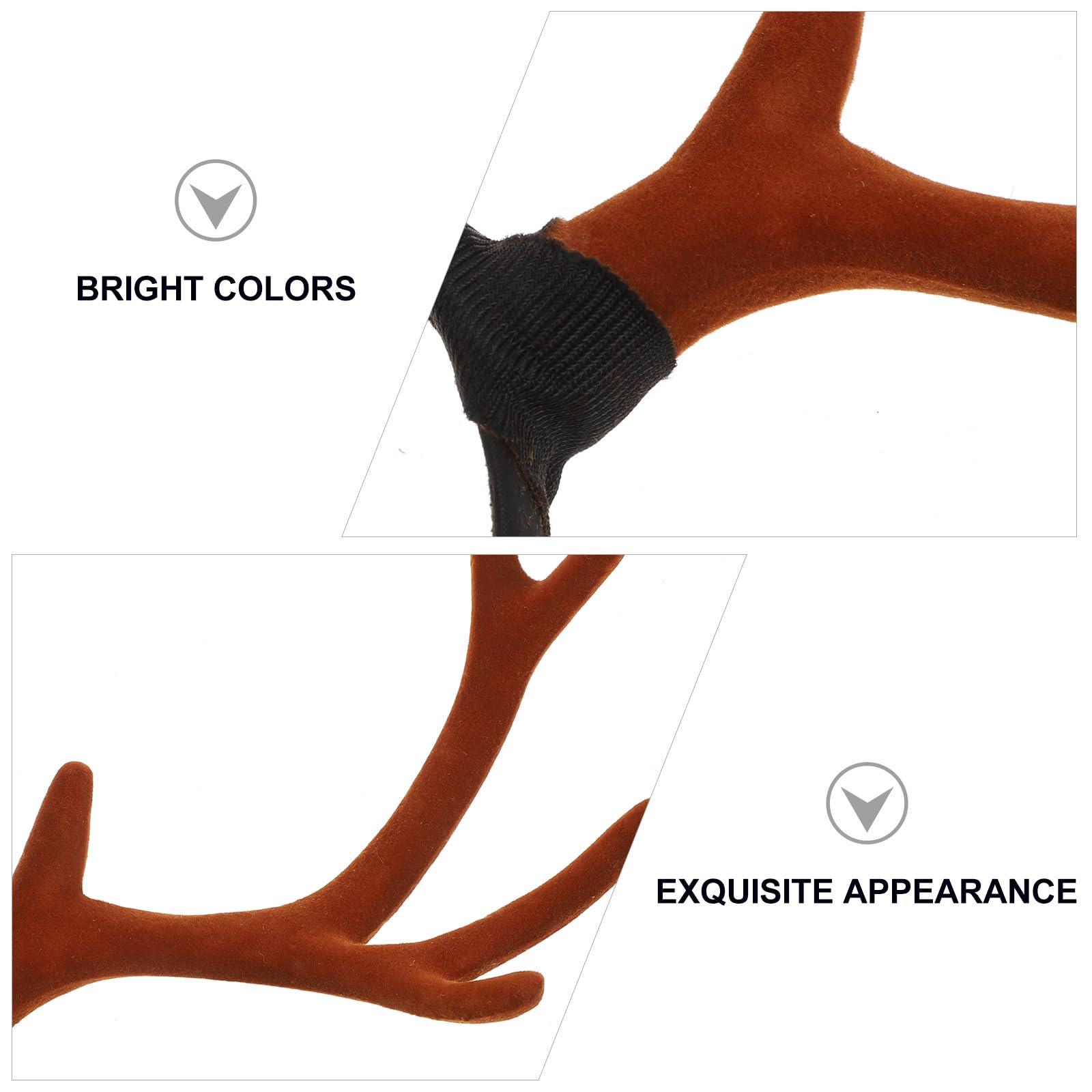 Minkissy Christmas Deer Horn Deer Antler Headband Christmas Reindeer Antlers Headband Reindeer Hair Hoop Xmas Party Accessory Xmas Elements Hairband for Kids Women - Image 4