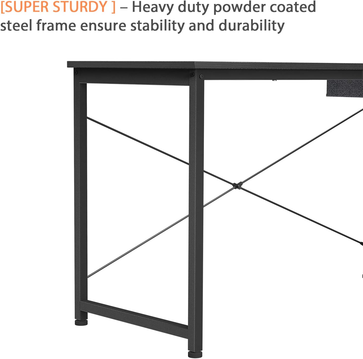 Foxemart Computer Desk, 47 Inch Study Writing Desk for Home Office Workstation, Modern Simple Style Laptop Table with Storage Bag/Drawer,Black and Espresso : Everything Else