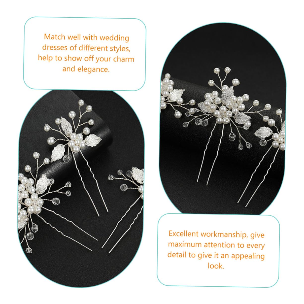 Healeved Lot De 5 Accessoires Pour Cheveux De Mariée En Forme De U Épingles À Cheveux En Forme De Fleur Pour Femmes Et Filles 3 Pièces X 5