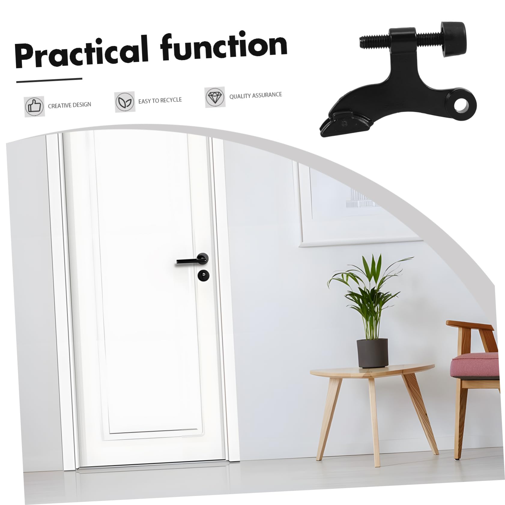 Tope de Puerta 12 Piezas, con Bisagra de Aleación de Zinc, Negro, con Revestimiento Antioxidante y Diseño Reforzado para Hogar y Oficina