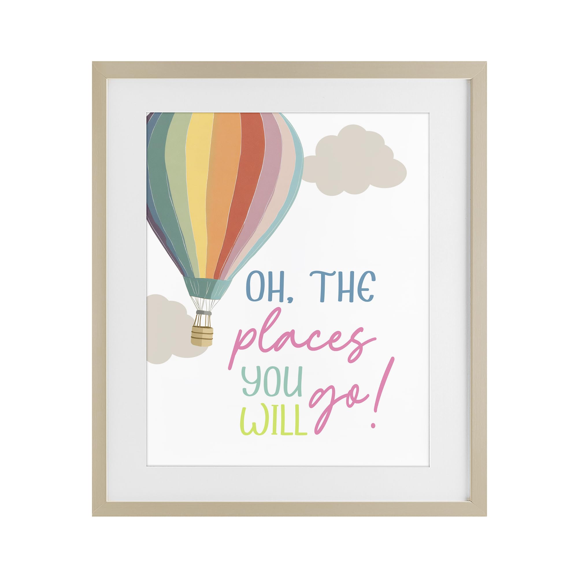 Stupell Industries Harvest Pine (Textured) 'The Places You Will Go'| Framed Print Under Glass