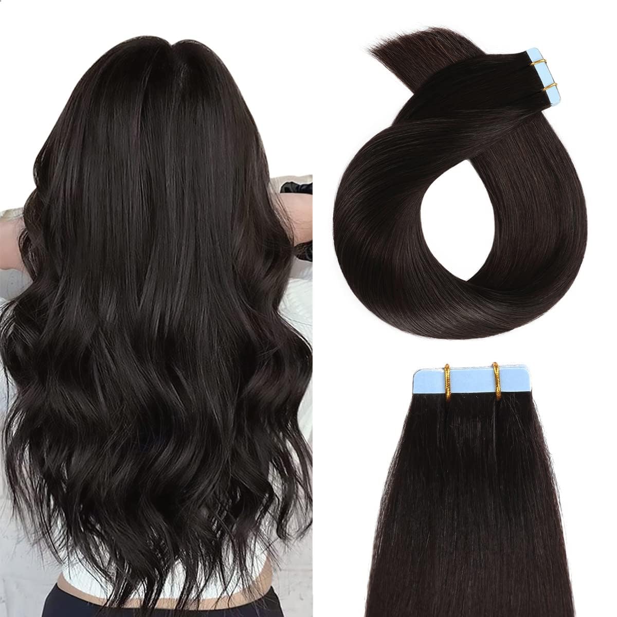 YILITE 20 inch tape-in hair extensions, 20pcs, 50g, human remy