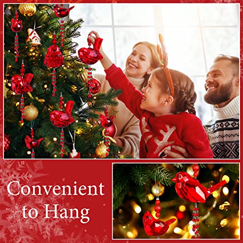 Christmas Cardinal Ornaments Acrylic Red Cardinal Bird Hanging Ornament Memorial Decor For Xmas Tree Decorations Holiday Hanging Figurine For Christmas Party, 3.54 Inch, 2.48 Inch (Stylish, 8 Pcs) #TOP4